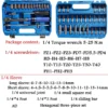50pcs 1/4 Torque Wrench Set 5-25NM Automotive Square Drive Socket Spanner