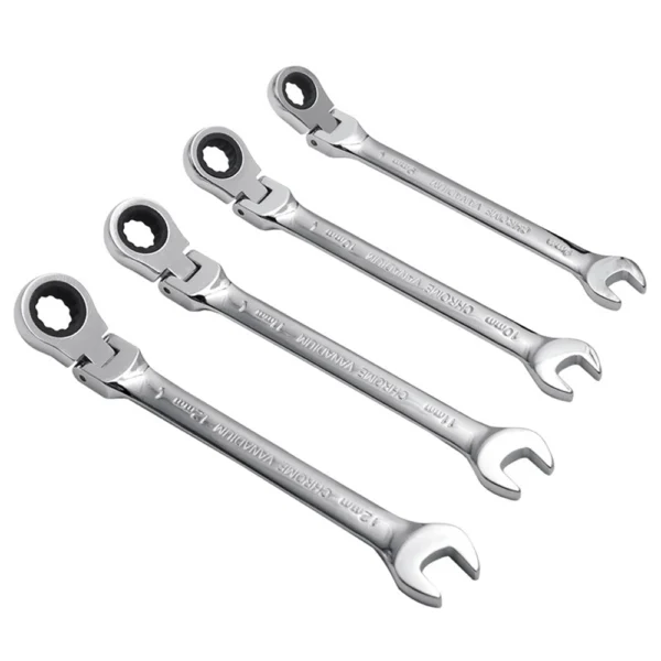 Ratchet Wrench 180 ° Folding Opening Head Spanner CR-V Fast Dual-purpose Wrench Mechanical Workshop Tools Household
