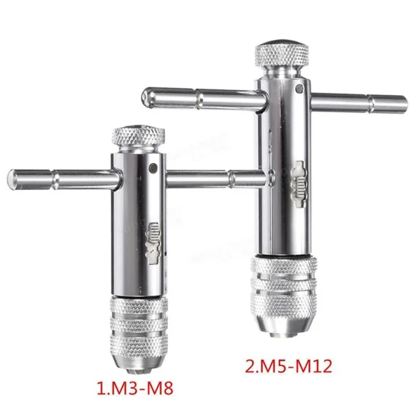 Adjustable M3-8 and M5-12 T-Handle Ratchet Tap Wrench