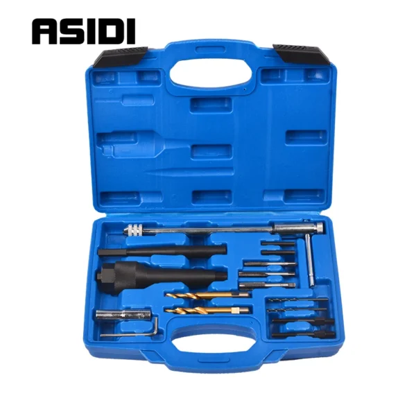 16Pc Damaged Glow Plug Removal Garage Drill & Wrench Car Tool 8mm 10mm CDI Engine PT1095
