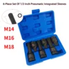 6pcs M14-M18 Socket Wrench 1/2" To Torx 12 Point Impact Socket Bits Set Cr-Mo M Type Adapter For Auto Bicycle Repair Hand Tools